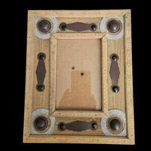 Vintage Western Rustic Wood Picture Frame 8x10" for 4x6" Photo with Metal Accent
